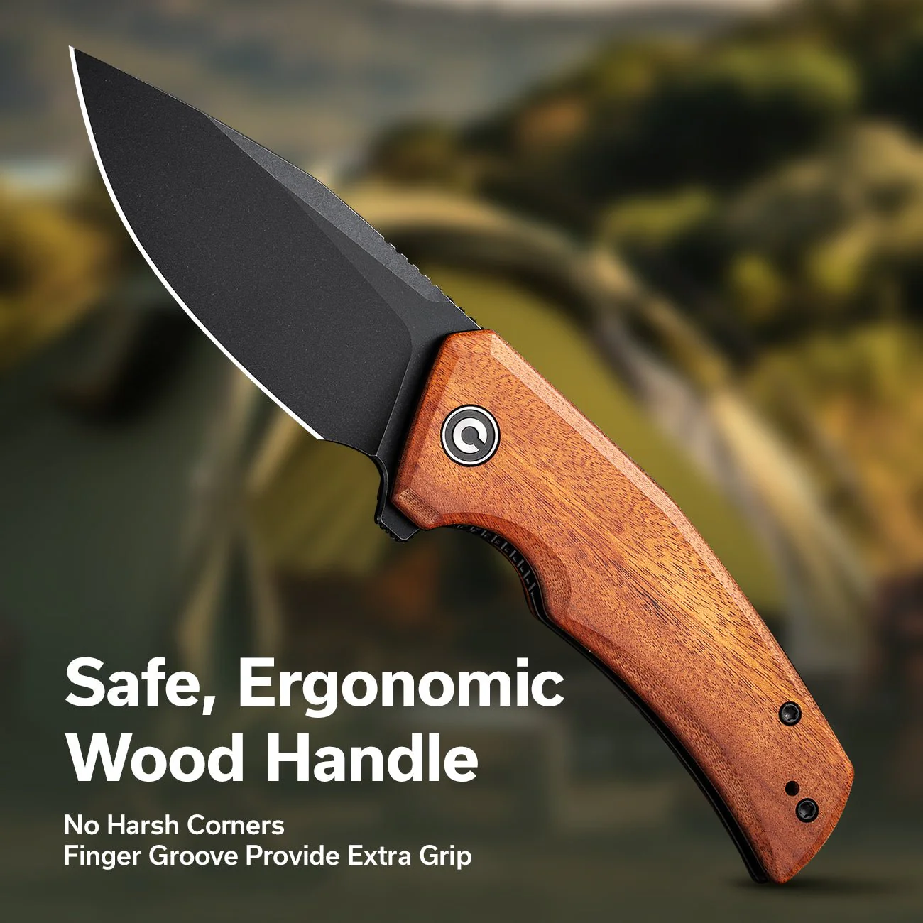 CIVIVI Regulatron Flipper Knife Wood Handle (2.98" Nitro-V Blade) C23006-3 - Image 3