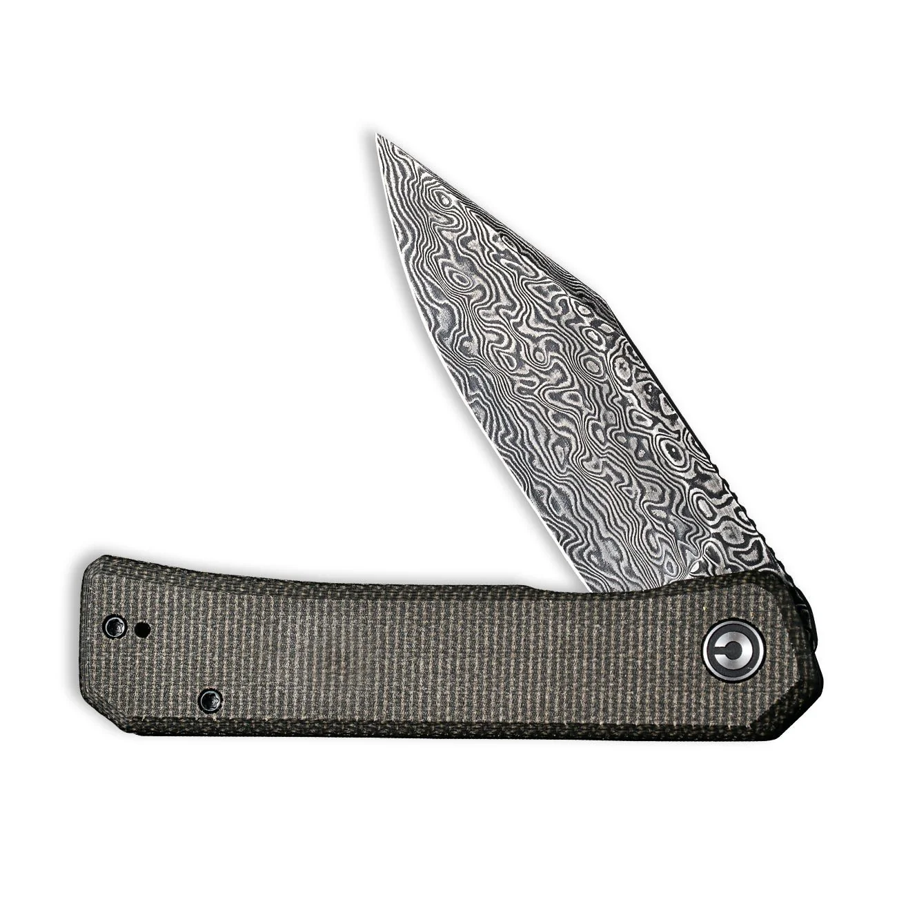 CIVIVI Relic Flipper Knife Micarta Handle (3.48" Damascus Blade) C20077B-DS1 - Image 4
