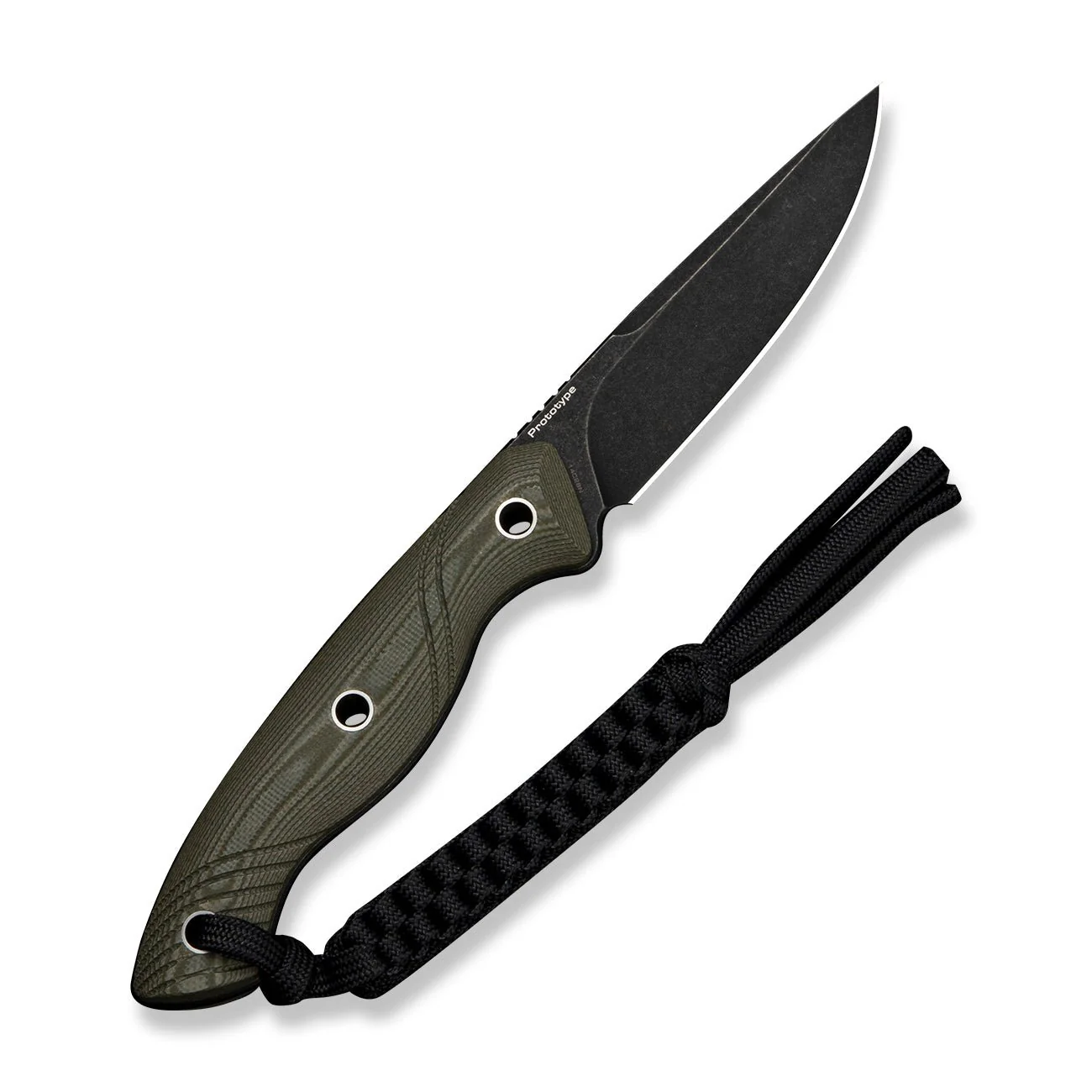 CIVIVI Rhexen Tan & OD Green G10 Contoured Handle (3.09" Black Stonewashed 14C28N Blade) C25065 Sample2, With 1PC Black Lanyard, Black Kydex Sheath & T-Clip - Image 2