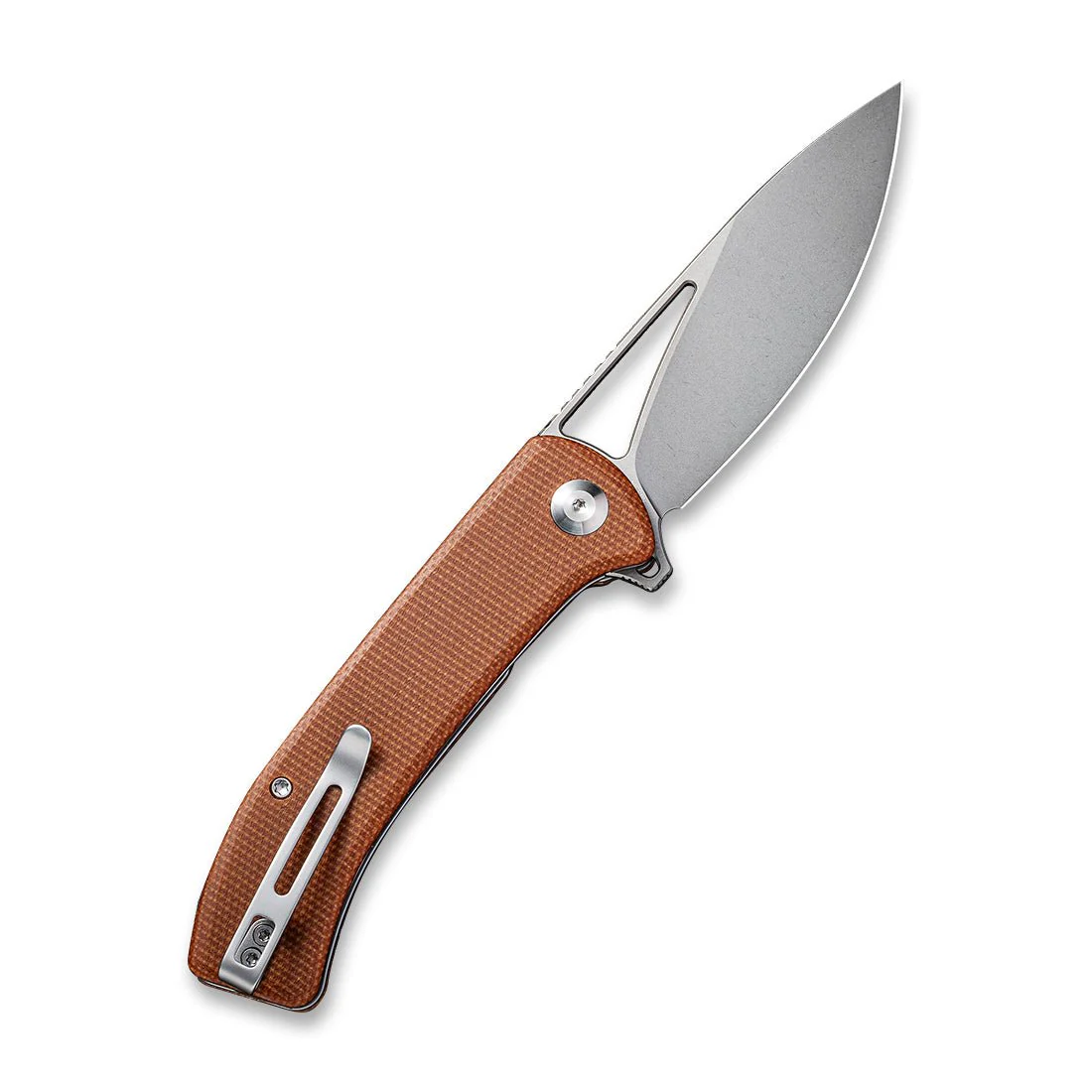 CIVIVI Riffle Flipper & Thumb Hole Knife Micarta Handle (3.46" 14C28N Blade) C2024A - Image 2
