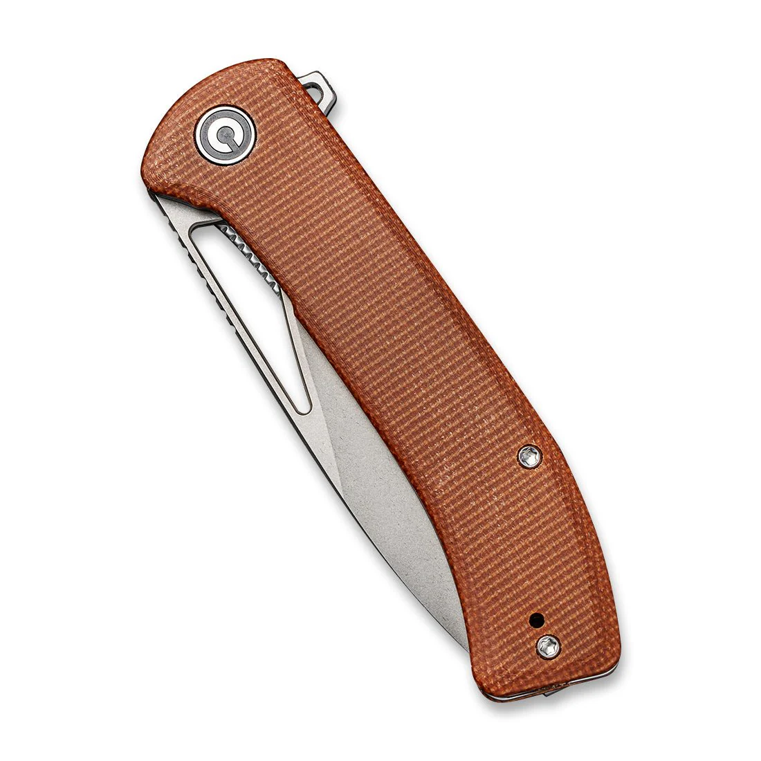 CIVIVI Riffle Flipper & Thumb Hole Knife Micarta Handle (3.46" 14C28N Blade) C2024A - Image 5