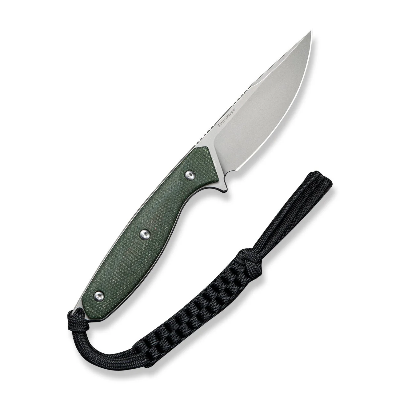 CIVIVI Riftedge Fixed Blade Knife Green Canvas Micarta Handle (3.01" Stonewashed 14C28N Blade) C25050 Sample1, With 1PC Black Lanyard, Black Kydex Sheath & T-Clip - Image 2