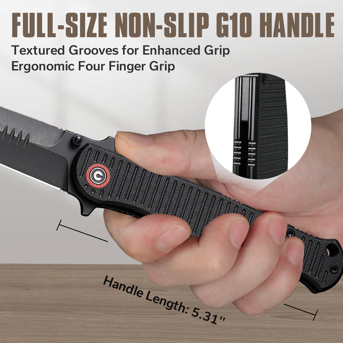 CIVIVI RS71 Flipper & Thumb Stud Knife G10 Handle (4" Nitro-V Blade) C23025-2 - Image 4