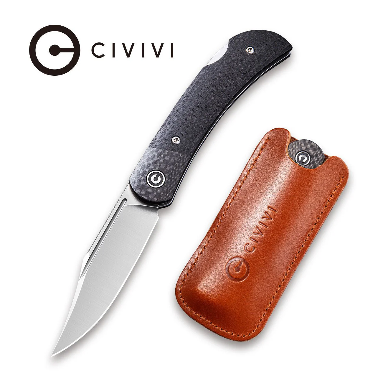 CIVIVI Rustic Gent Lock Back Knife Micarta & Carbon Fiber Handle (2.97" D2 Blade) C914D