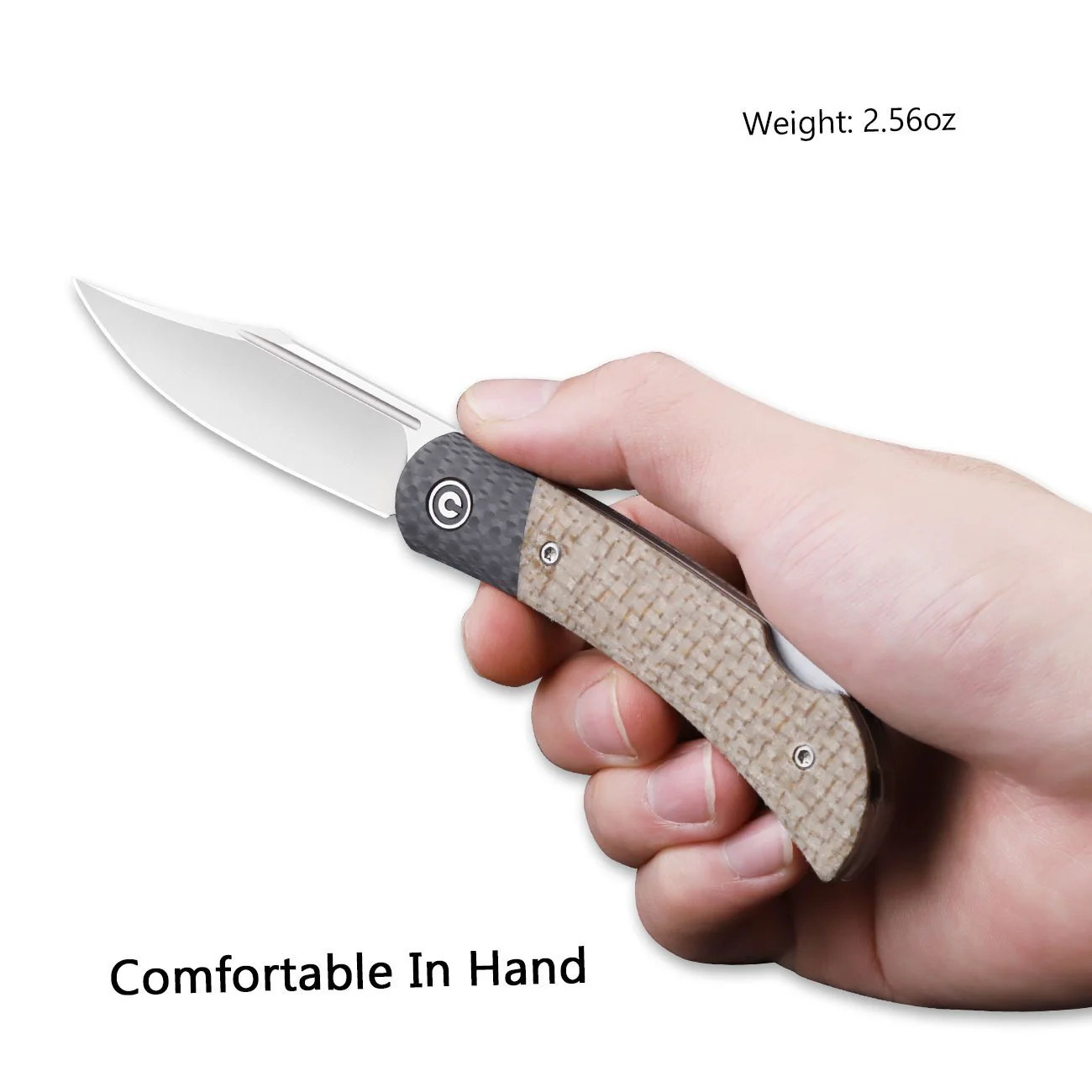 CIVIVI Rustic Gent Lock Back Knife Micarta & Carbon Fiber Handle (2.97" D2 Blade) C914C - Image 3
