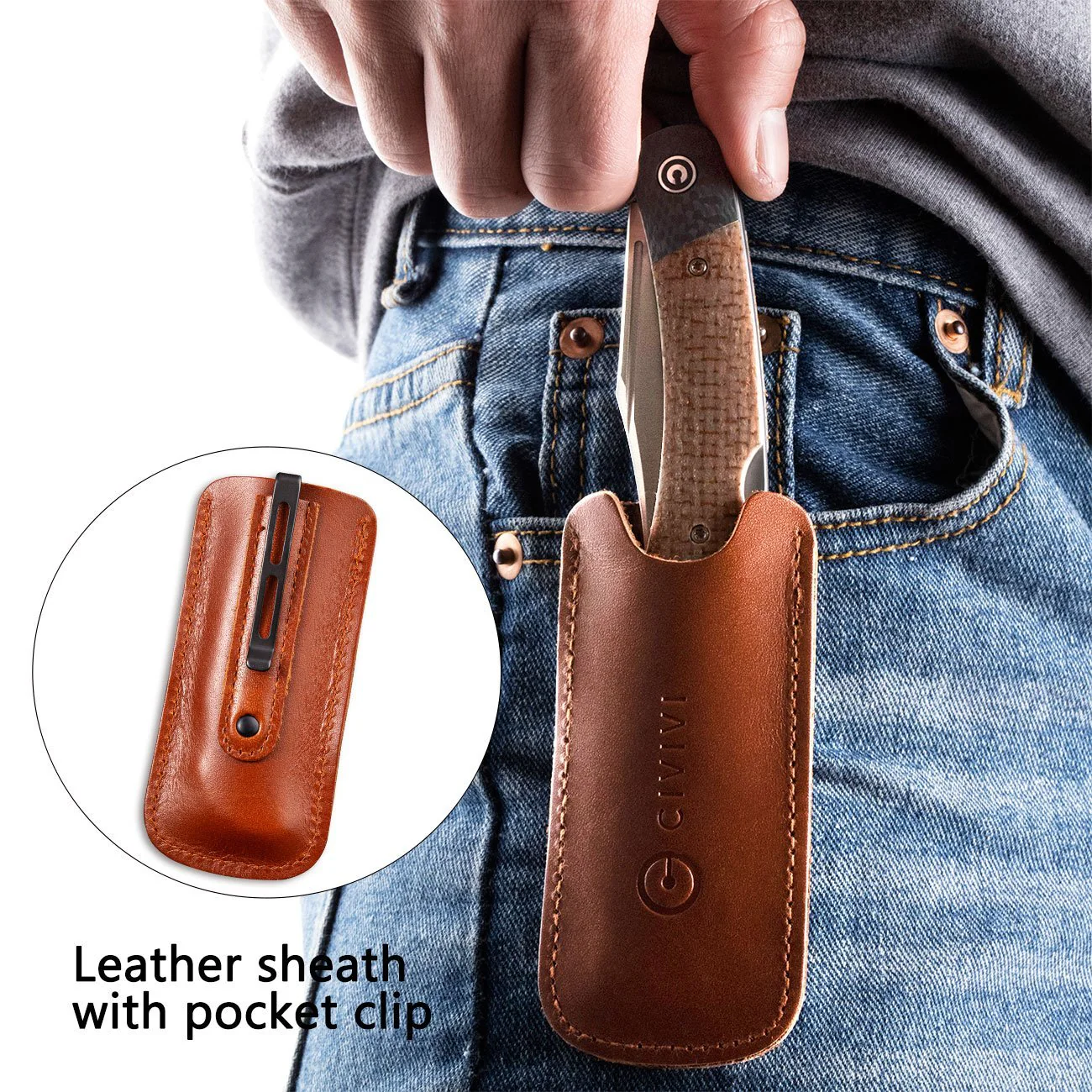 CIVIVI Rustic Gent Lock Back Knife Micarta & Carbon Fiber Handle (2.97" D2 Blade) C914C - Image 4