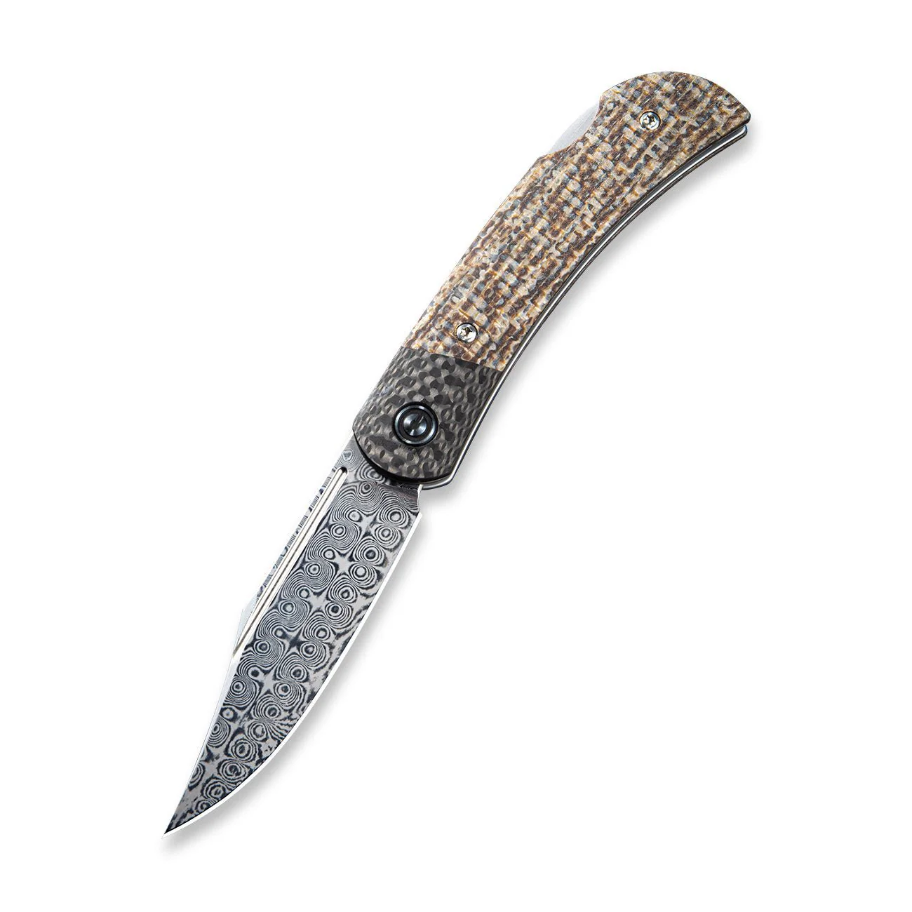 CIVIVI Rustic Gent Lock Back Knife Micarta & Carbon Fiber Handle (2.97" Damascus Blade) C914DS-2 - Image 3