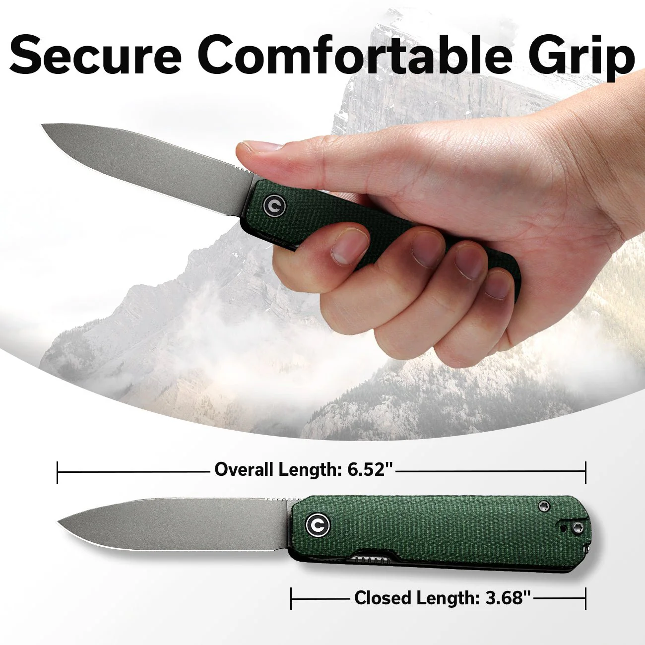 CIVIVI Sendy Flipper Knife Micarta Handle (2.83" Nitro-V Blade) C21004A-1 - Image 5