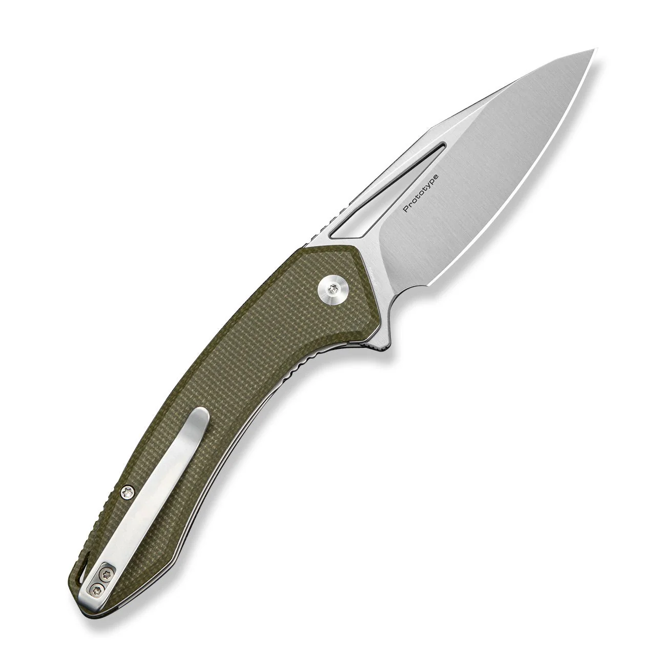 CIVIVI Shryke Flipper & Thumb Hole Knife Olive Canvas Micarta Handle (3.21" Satin Finished Nitro-V Blade) C25052 Sample2 - Image 2