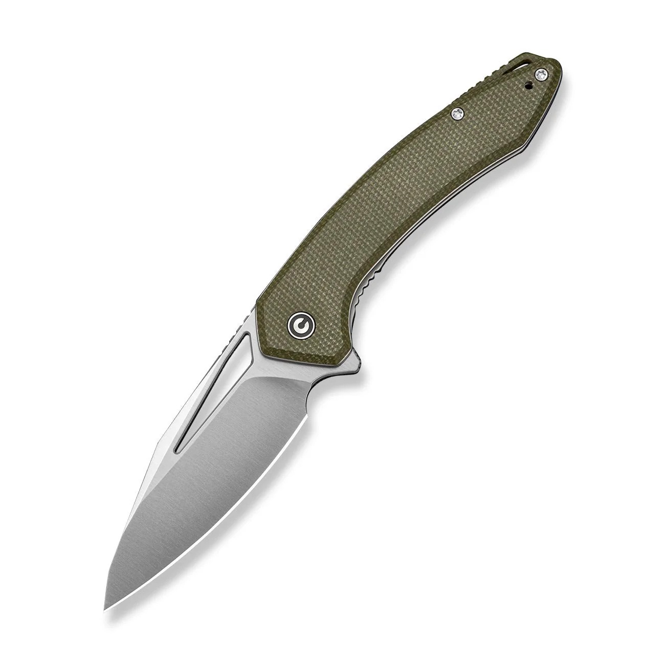 CIVIVI Shryke Flipper & Thumb Hole Knife Olive Canvas Micarta Handle (3.21" Satin Finished Nitro-V Blade) C25052 Sample2 - Image 3
