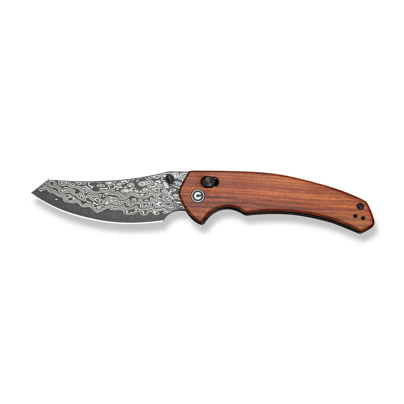 CIVIVI Sixgill Thumb Stud & Crossbar Lock Knife Wood Handle (3.41" Damascus Blade) C24050-DS1 - Image 10