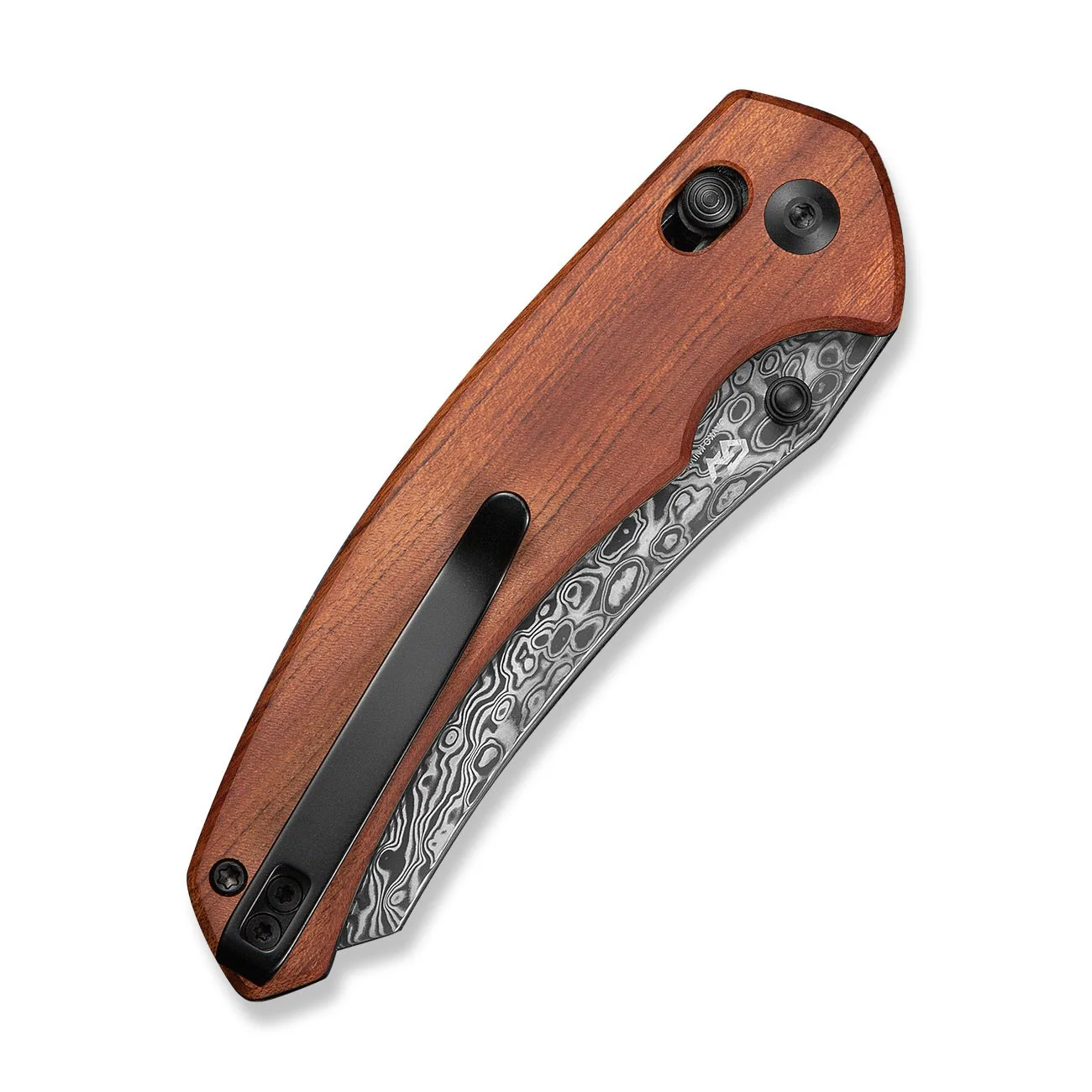 CIVIVI Sixgill Thumb Stud & Crossbar Lock Knife Wood Handle (3.41" Damascus Blade) C24050-DS1 - Image 13