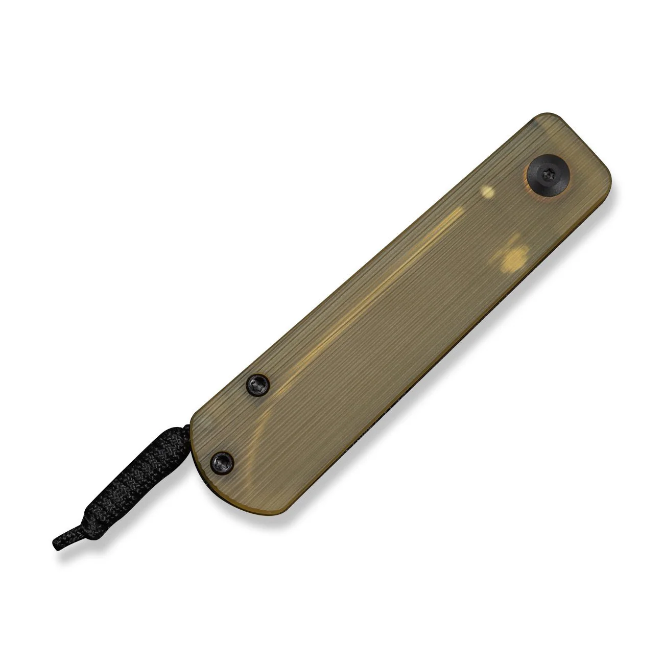 CIVIVI Slippy Sendy Slip Joint Knife Milled Bead Blasted Yellow Ultem Handle (2.81" Black Stonewashed Nitro-V Blade) C24075A-1, With Black Paracord Lanyard Attached - Image 7