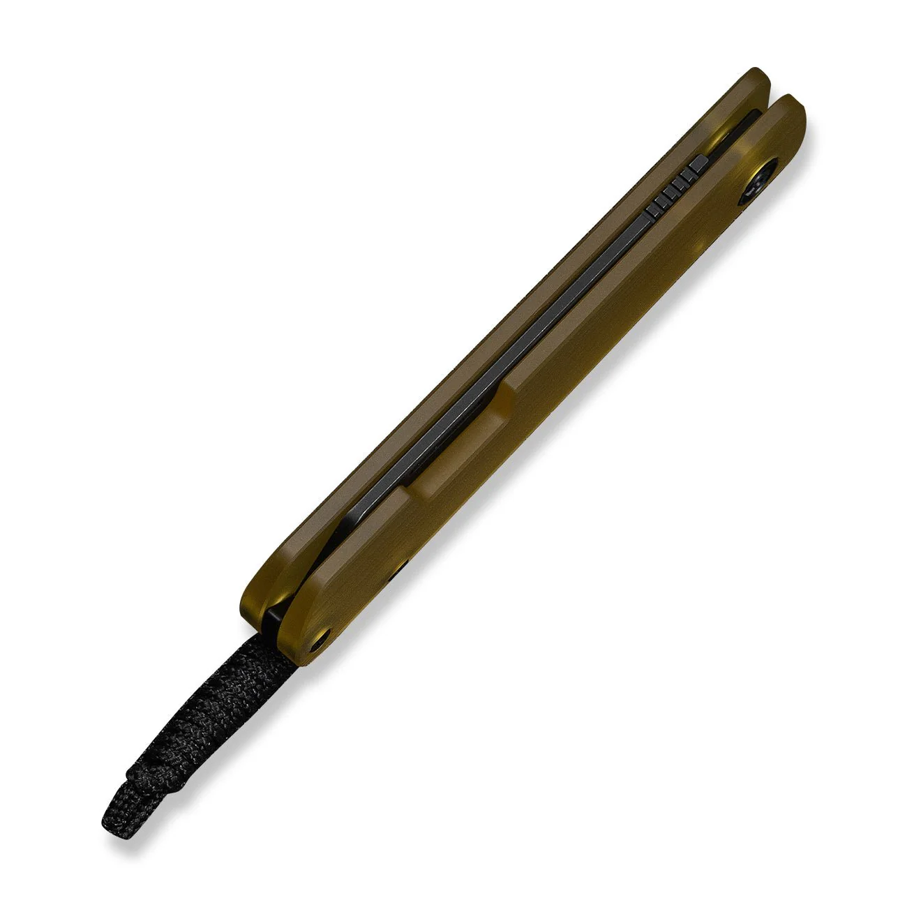 CIVIVI Slippy Sendy Slip Joint Knife Milled Bead Blasted Yellow Ultem Handle (2.81" Black Stonewashed Nitro-V Blade) C24075A-1, With Black Paracord Lanyard Attached - Image 8