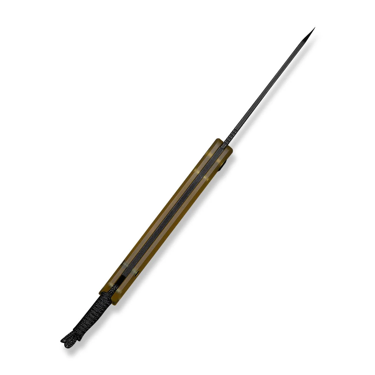 CIVIVI Slippy Sendy Slip Joint Knife Milled Bead Blasted Yellow Ultem Handle (2.81" Black Stonewashed Nitro-V Blade) C24075A-1, With Black Paracord Lanyard Attached - Image 9