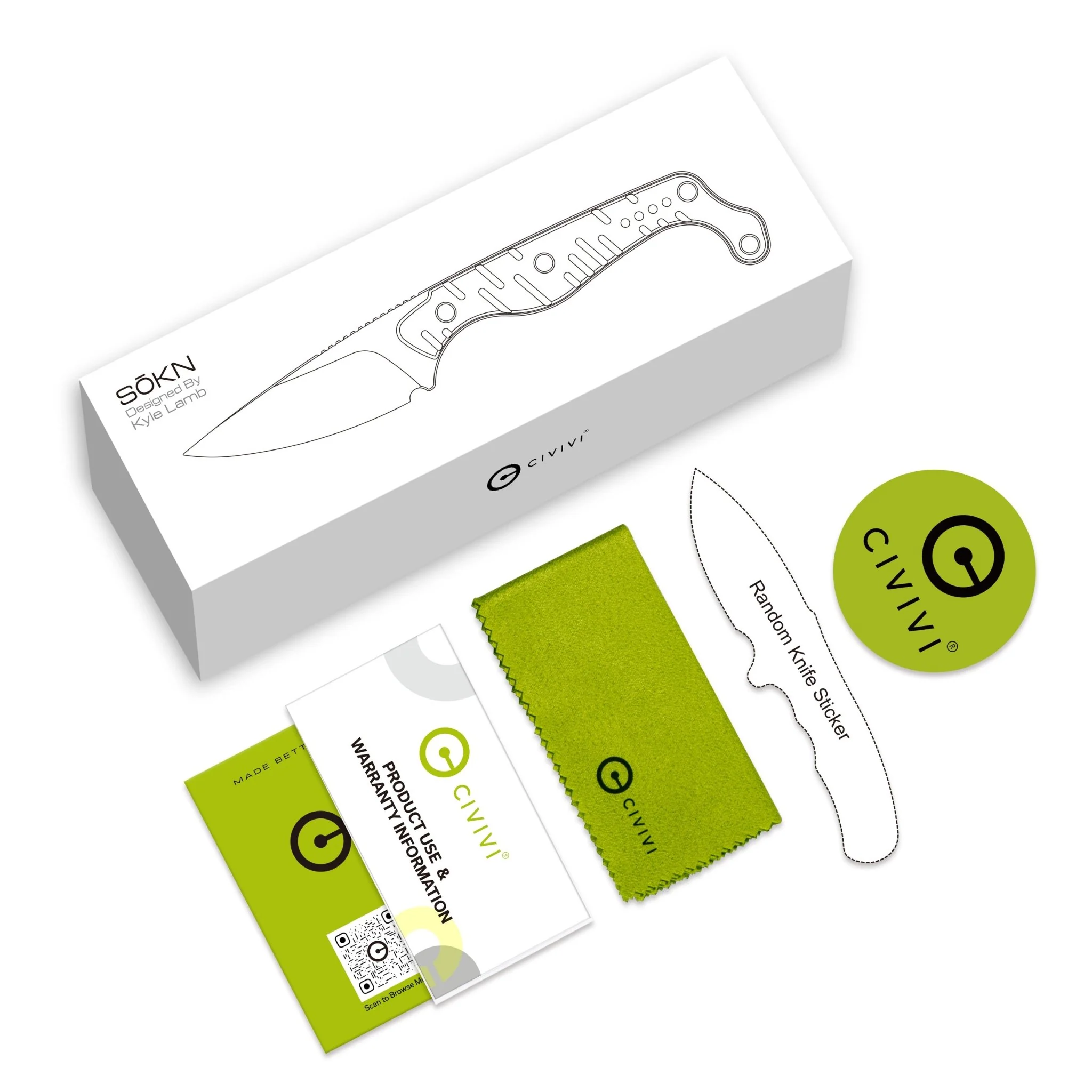CIVIVI SŌKN Fixed Blade Knife G10 Handle (2.82" Nitro-V Blade) C22027-2 - Image 7