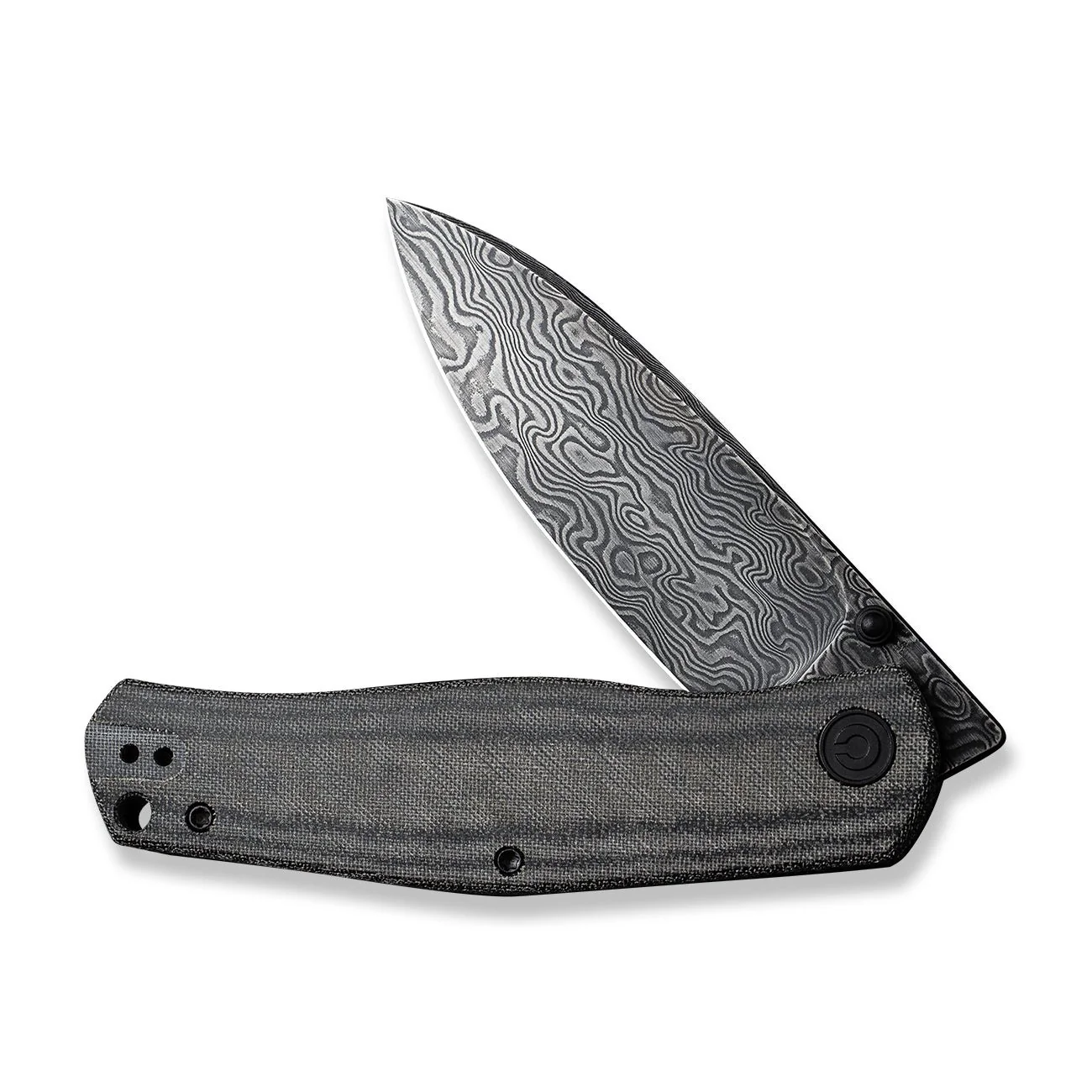 CIVIVI Sokoke Front Flipper & Thumb Stud Knife Micarta Handle (3.35" Damascus Blade) C22007-DS1 - Image 11