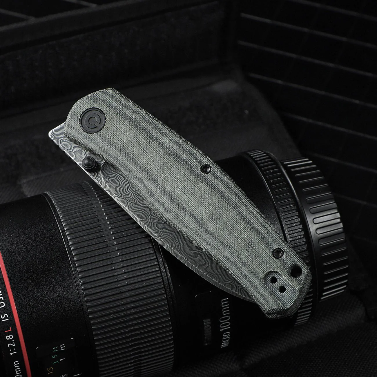 CIVIVI Sokoke Front Flipper & Thumb Stud Knife Micarta Handle (3.35" Damascus Blade) C22007-DS1 - Image 5