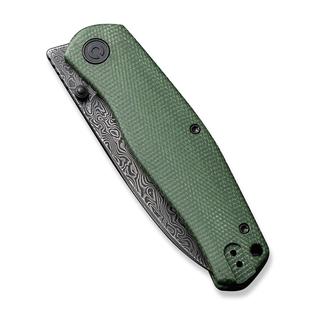 CIVIVI Sokoke Front Flipper & Thumb Stud Knife Micarta Handle (3.35" Damascus Blade) C22007-DS2 - Image 11