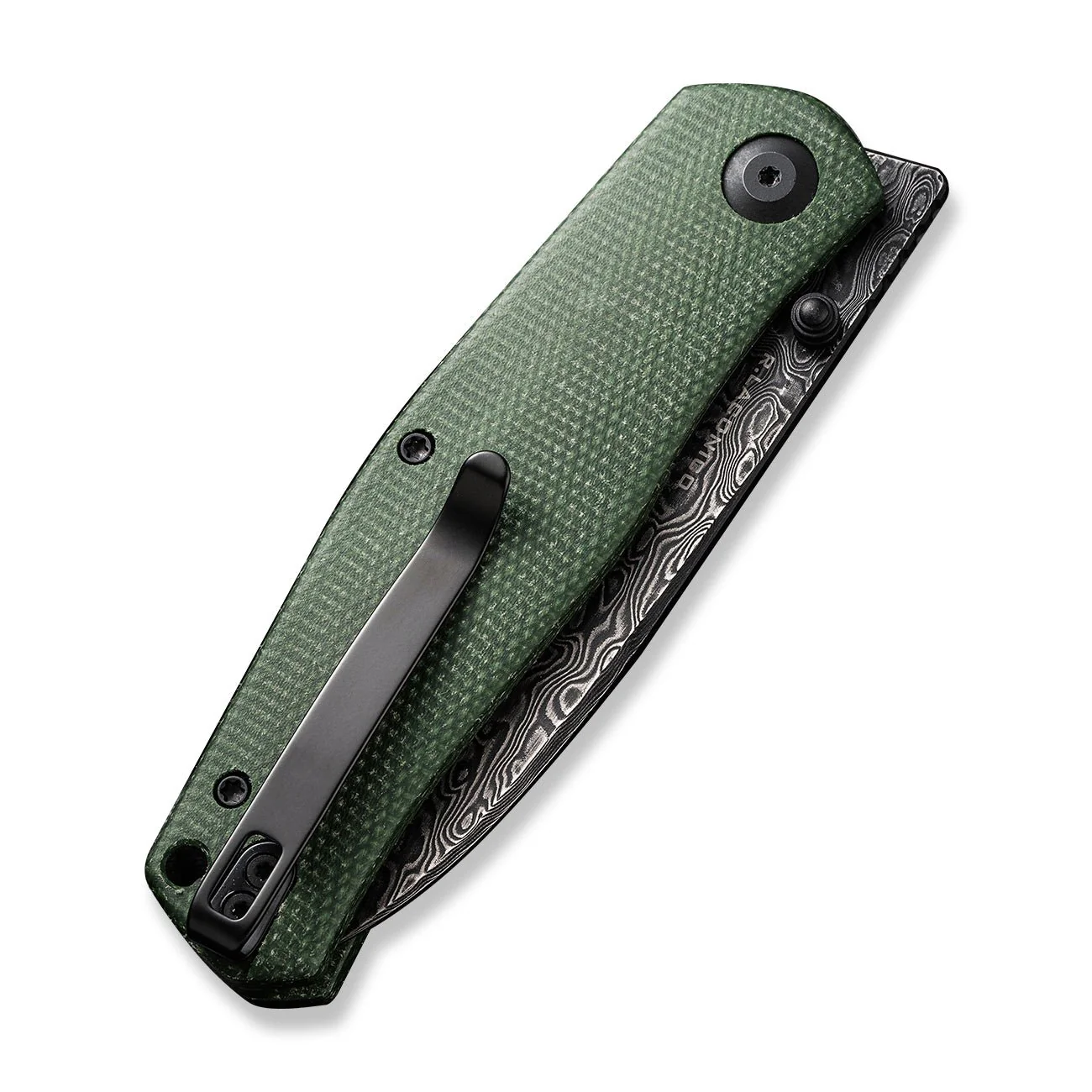 CIVIVI Sokoke Front Flipper & Thumb Stud Knife Micarta Handle (3.35" Damascus Blade) C22007-DS2 - Image 12