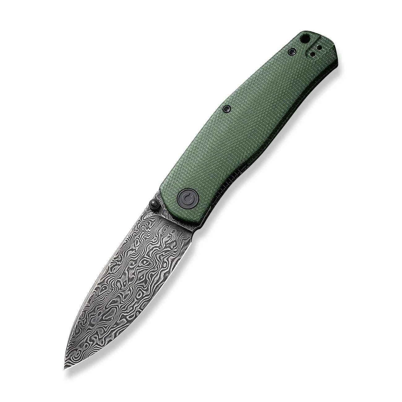 CIVIVI Sokoke Front Flipper & Thumb Stud Knife Micarta Handle (3.35" Damascus Blade) C22007-DS2 - Image 8