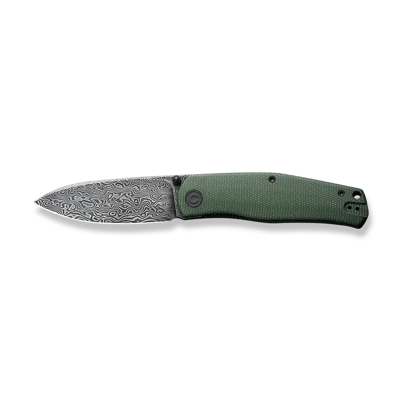 CIVIVI Sokoke Front Flipper & Thumb Stud Knife Micarta Handle (3.35" Damascus Blade) C22007-DS2 - Image 9