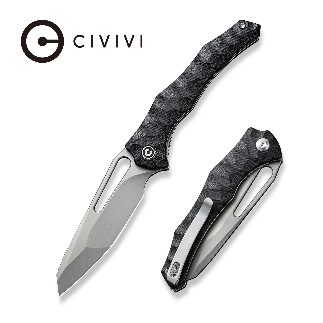 CIVIVI Spiny Dogfish Thumb Hole Knife G10 Handle (3.47" 14C28N Blade) C22006-1