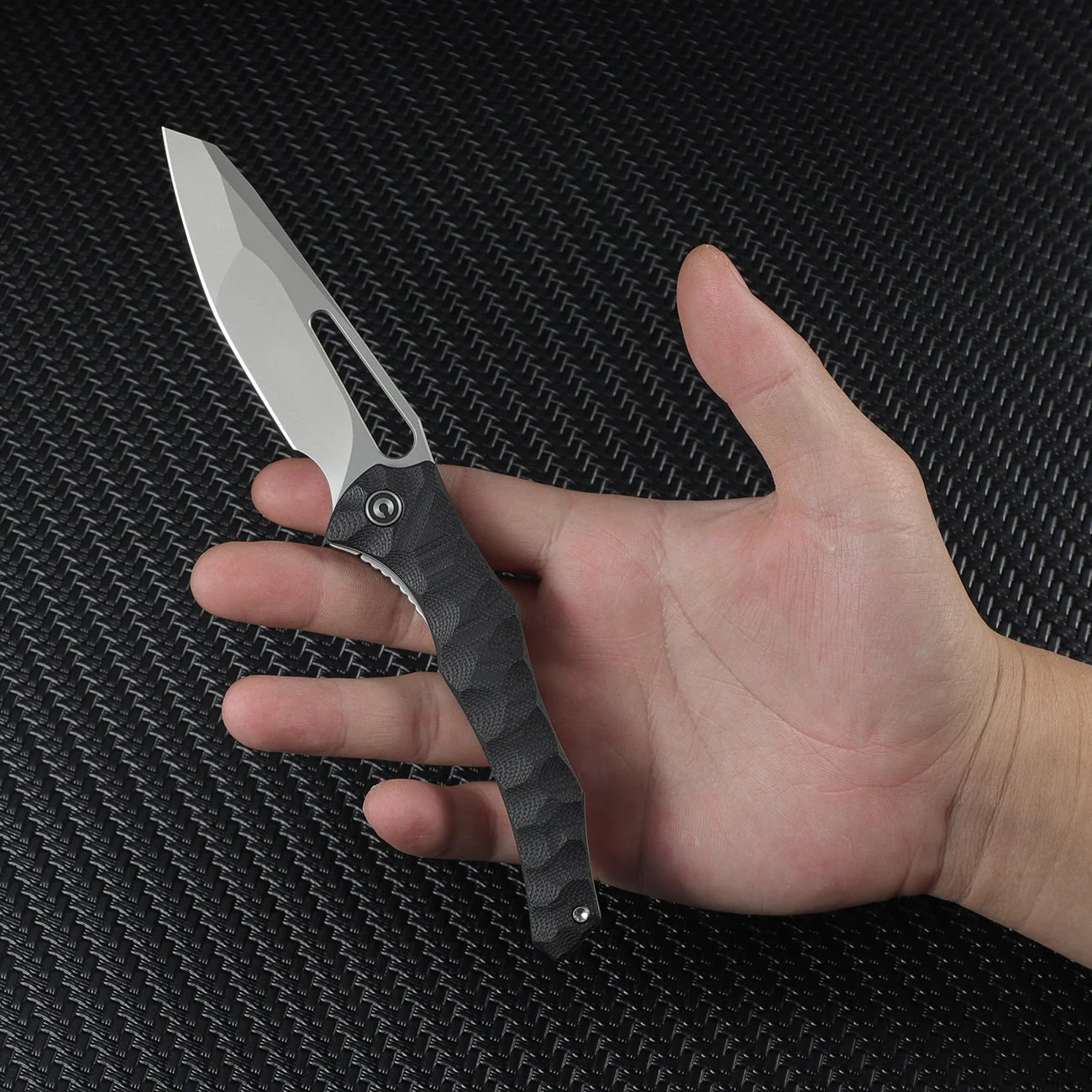 CIVIVI Spiny Dogfish Thumb Hole Knife G10 Handle (3.47" 14C28N Blade) C22006-1 - Image 4