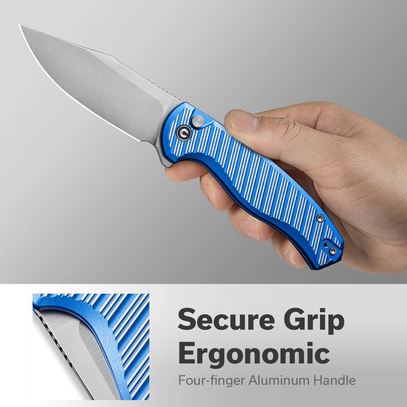 CIVIVI Stormhowl Flipper & Button Lock Knife Aluminum Handle (3.3" Nitro-V Blade) C23040B-2 - Image 3