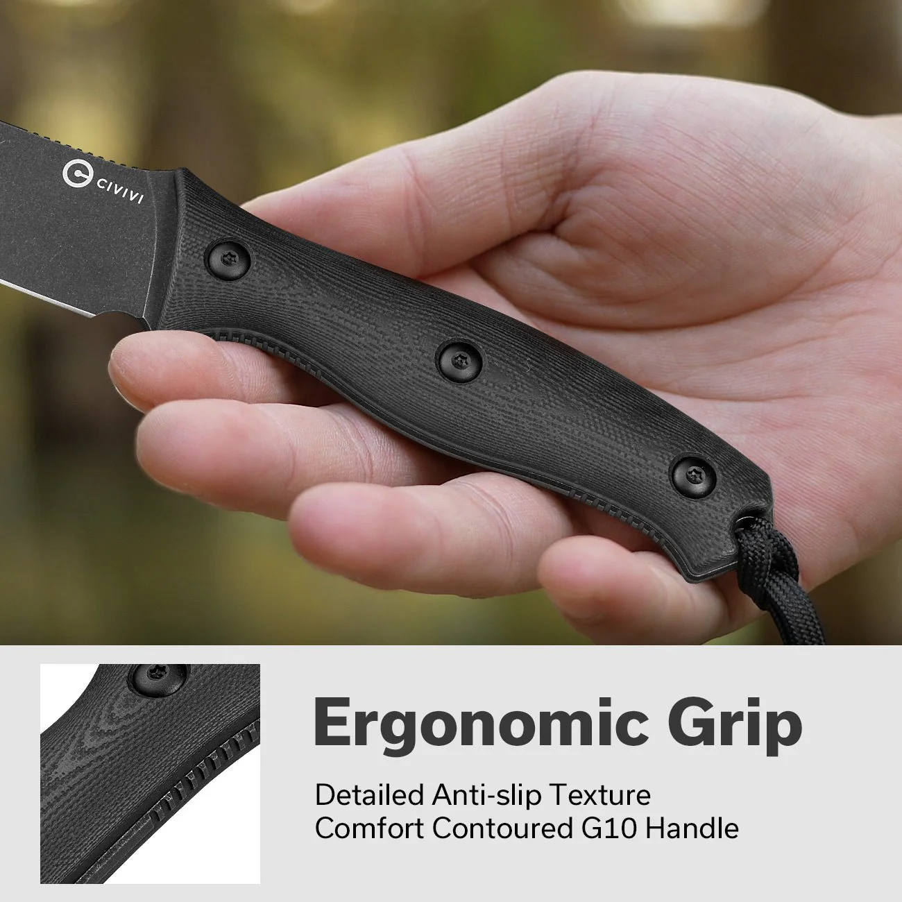 CIVIVI Stormridge Fixed Blade Knife G10 Handle (3.92" Nitro-V Blade) C23041-1 - Image 4