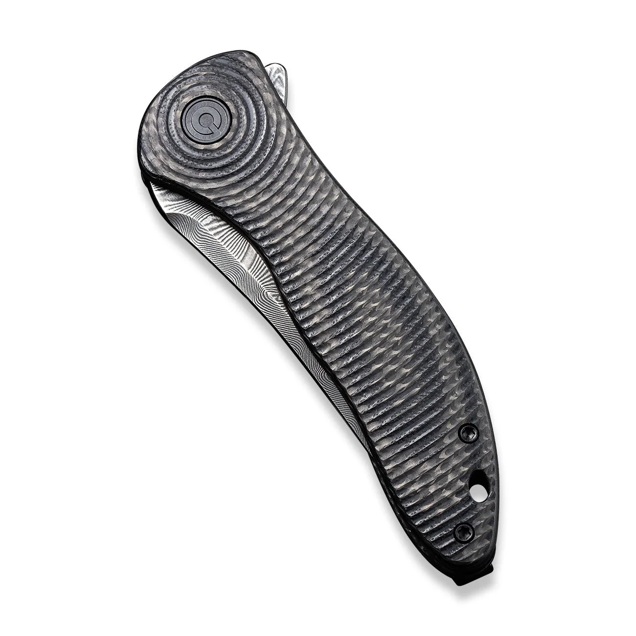 CIVIVI Synergy3 Flipper Knife G10 & Carbon Fiber Handle (3.24" Damascus Blade) C20075A-DS1 - Image 5
