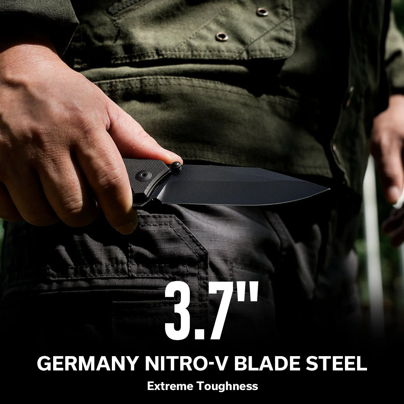 CIVIVI Tacticorix Flipper & Thumb Stud Knife G10 Handle (3.7" Nitro-V Blade) C23055-1 - Image 3