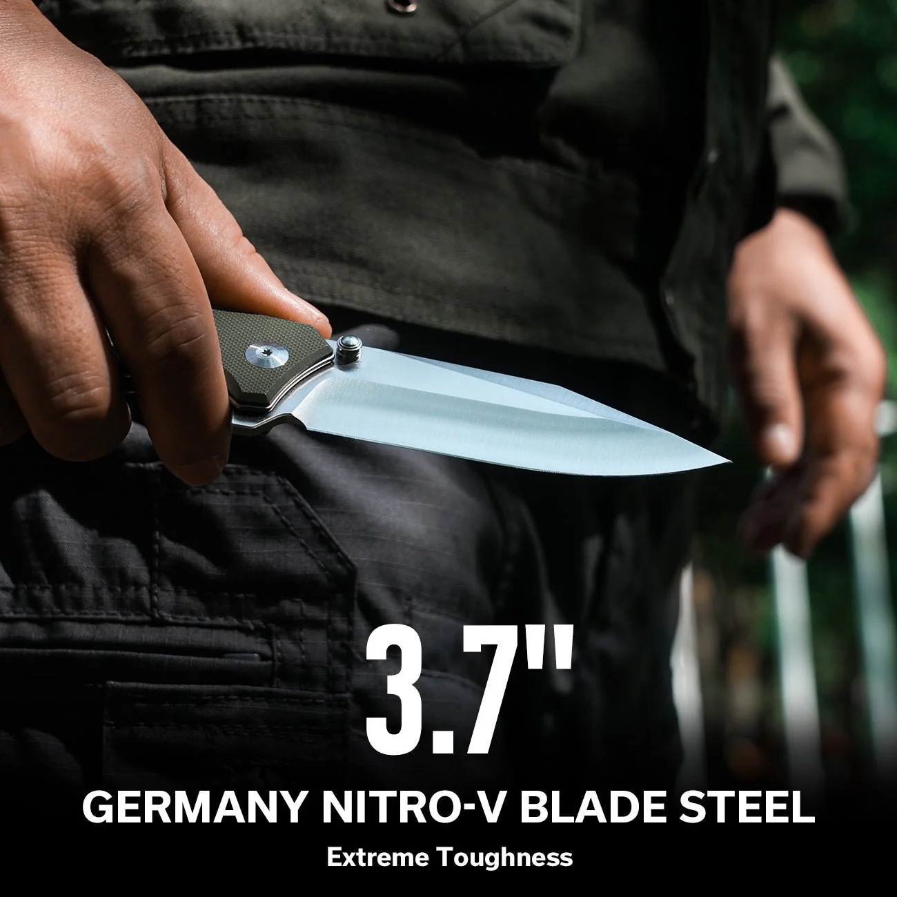 CIVIVI Tacticorix Flipper & Thumb Stud Knife G10 Handle (3.7" Nitro-V Blade) C23055-2 - Image 3