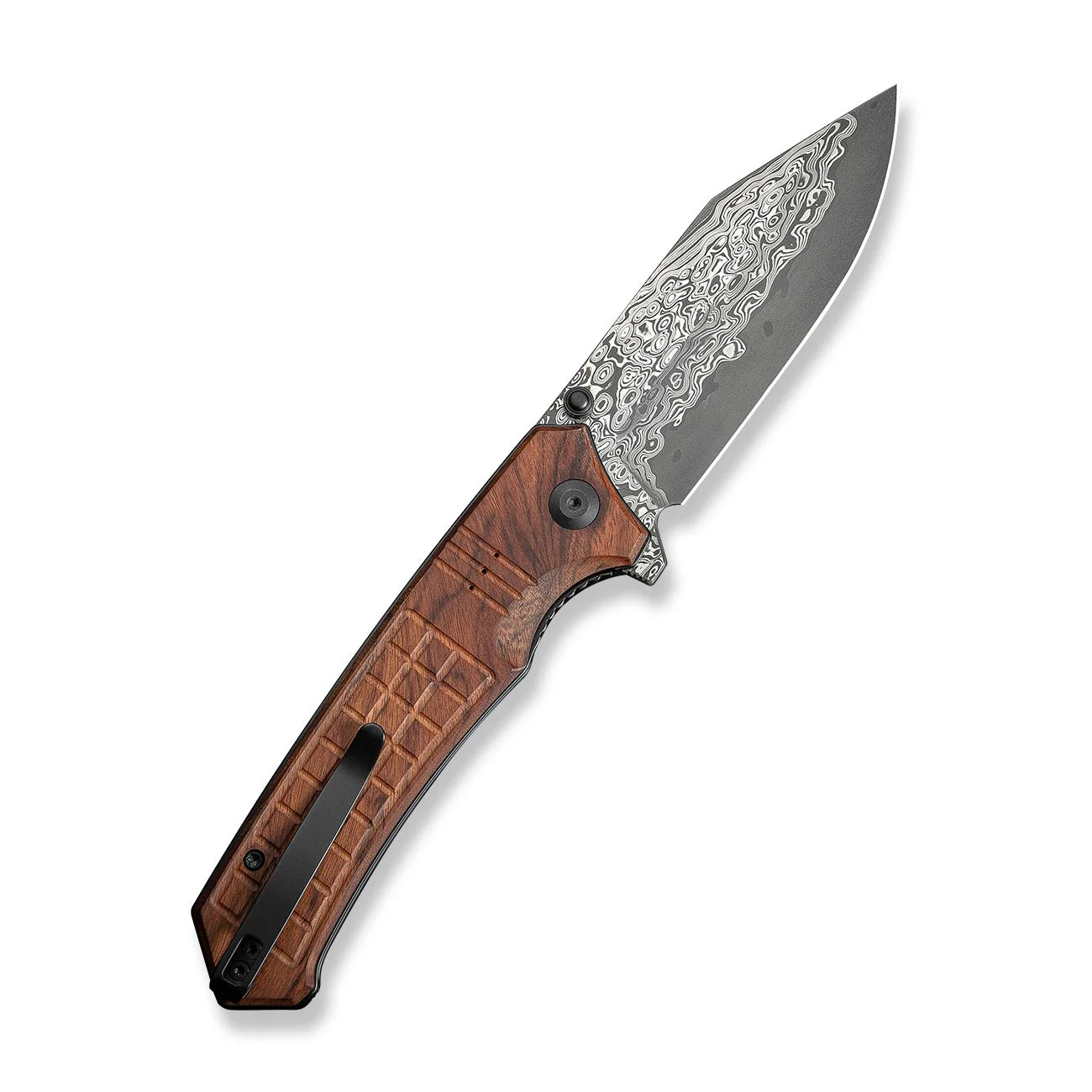 CIVIVI Tacticorix Flipper & Thumb Stud Knife Wood Handle (3.7" Damascus Blade) C23055-DS1 - Image 7