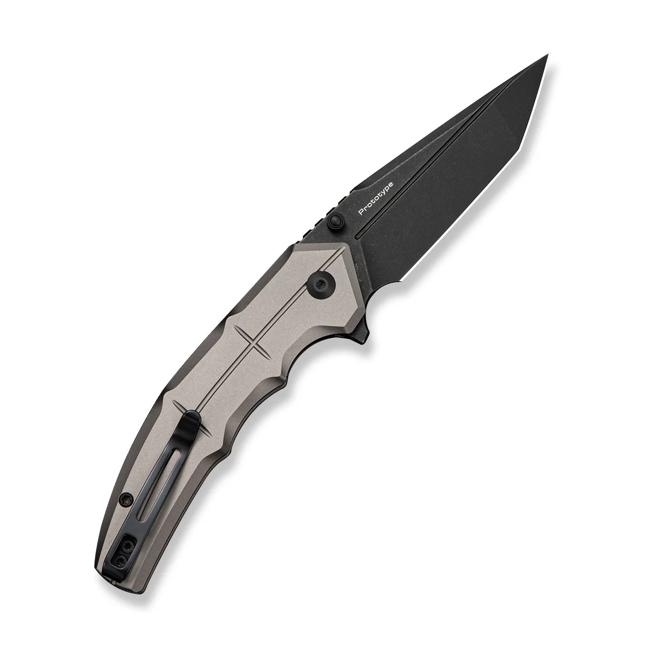 CIVIVI Tactron Flipper & Thumb Stud Knife Gray Aluminum Handle (3.2" Black Stonewashed Nitro-V Blade) C25049 Sample2 - Image 2