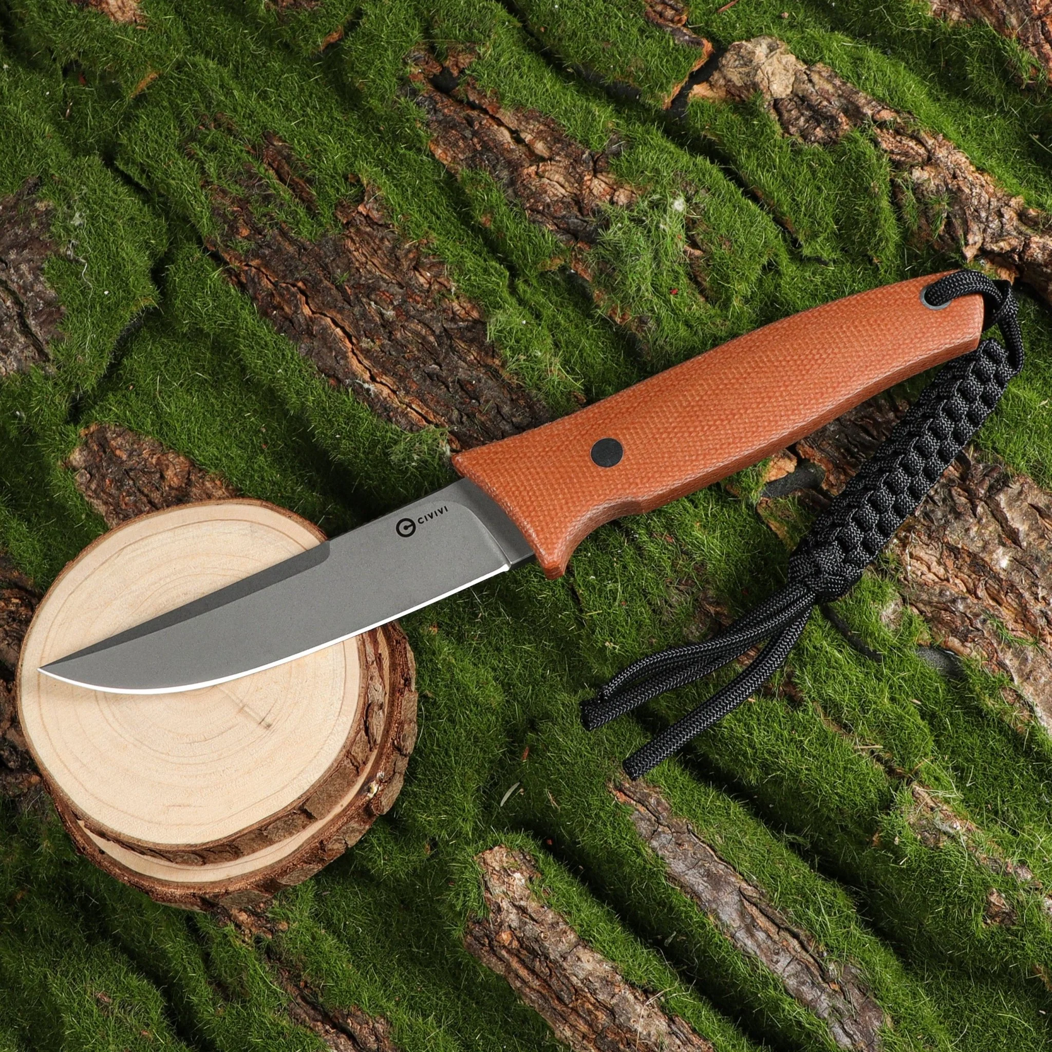 CIVIVI Tamashii Fixed Blade Knife Micarta Handle (4.07" D2 Blade) C19046-5 - Image 7