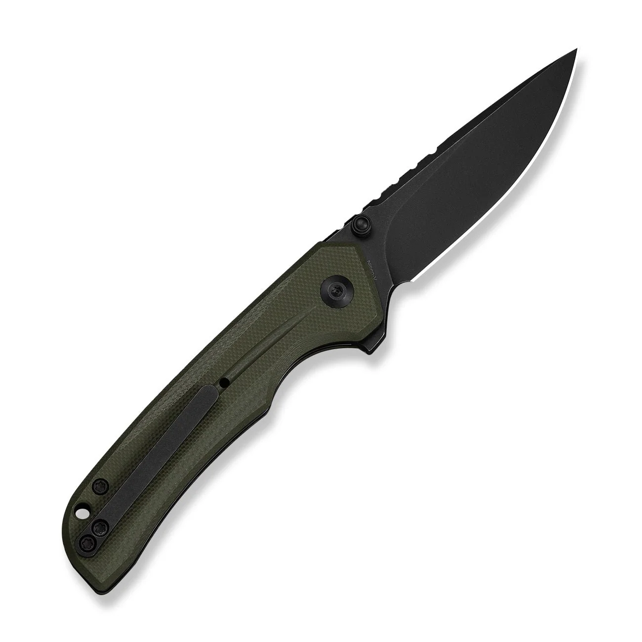 CIVIVI Tarask Flipper & Thumb Stud & Button Lock Knife OD Green G10 Handle (2.96" Black Stonewashed Nitro-V Blade) C25023C-2 - Image 2
