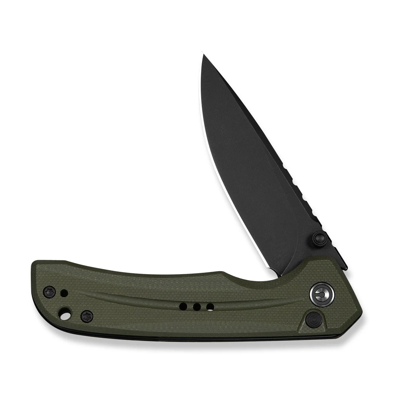 CIVIVI Tarask Flipper & Thumb Stud & Button Lock Knife OD Green G10 Handle (2.96" Black Stonewashed Nitro-V Blade) C25023C-2 - Image 5