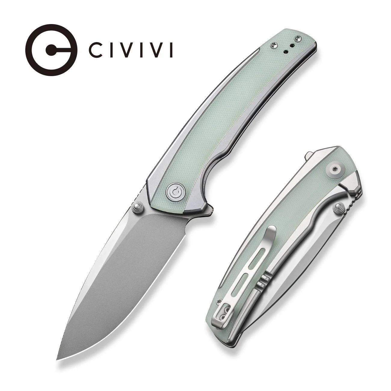 CIVIVI Teraxe Flipper & Thumb Stud Knife Stainless Steel & G10 Handle (3.48" Nitro-V Blade) C20036-2