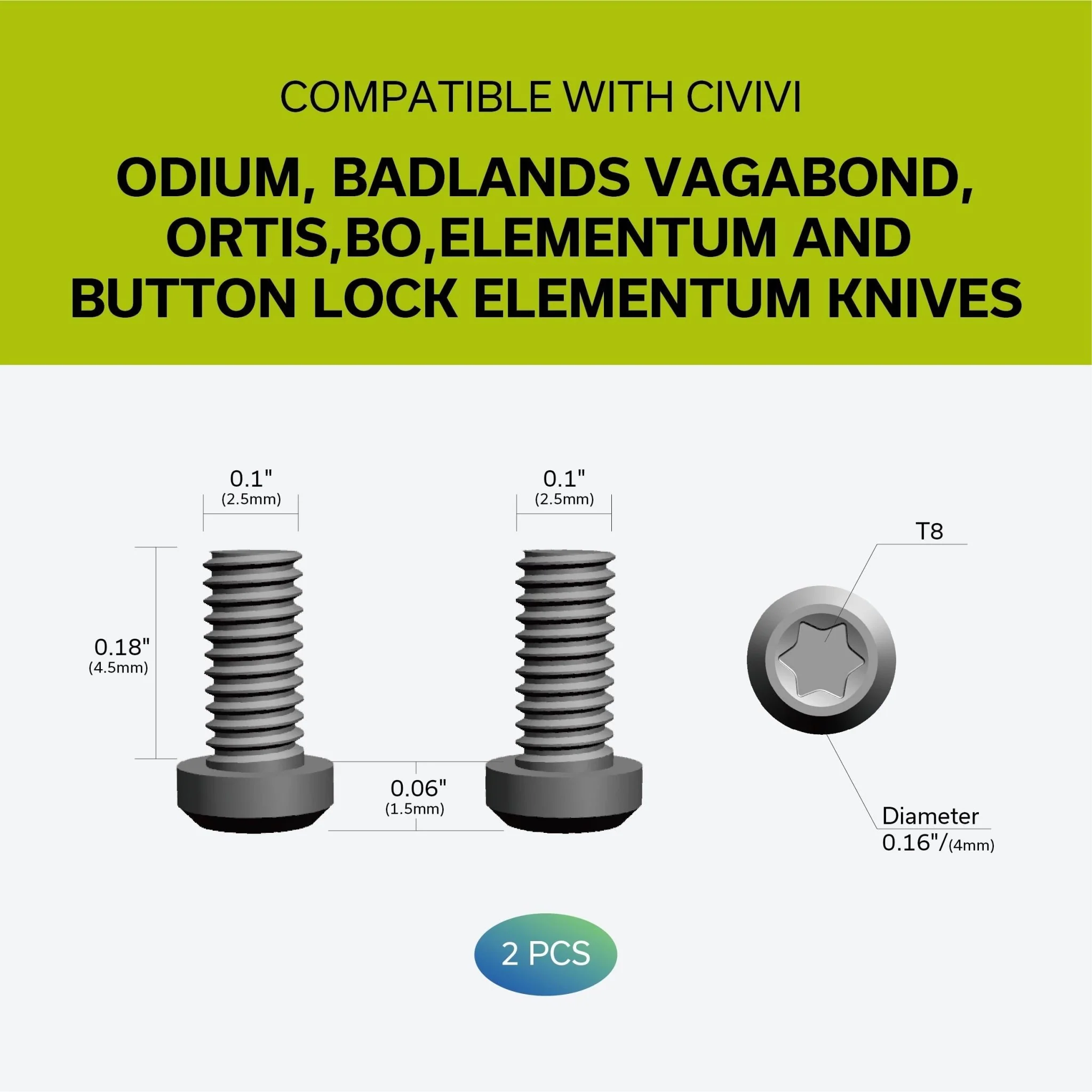 CIVIVI Titanium Pocket Clip With Titanium screws T001A - Image 6