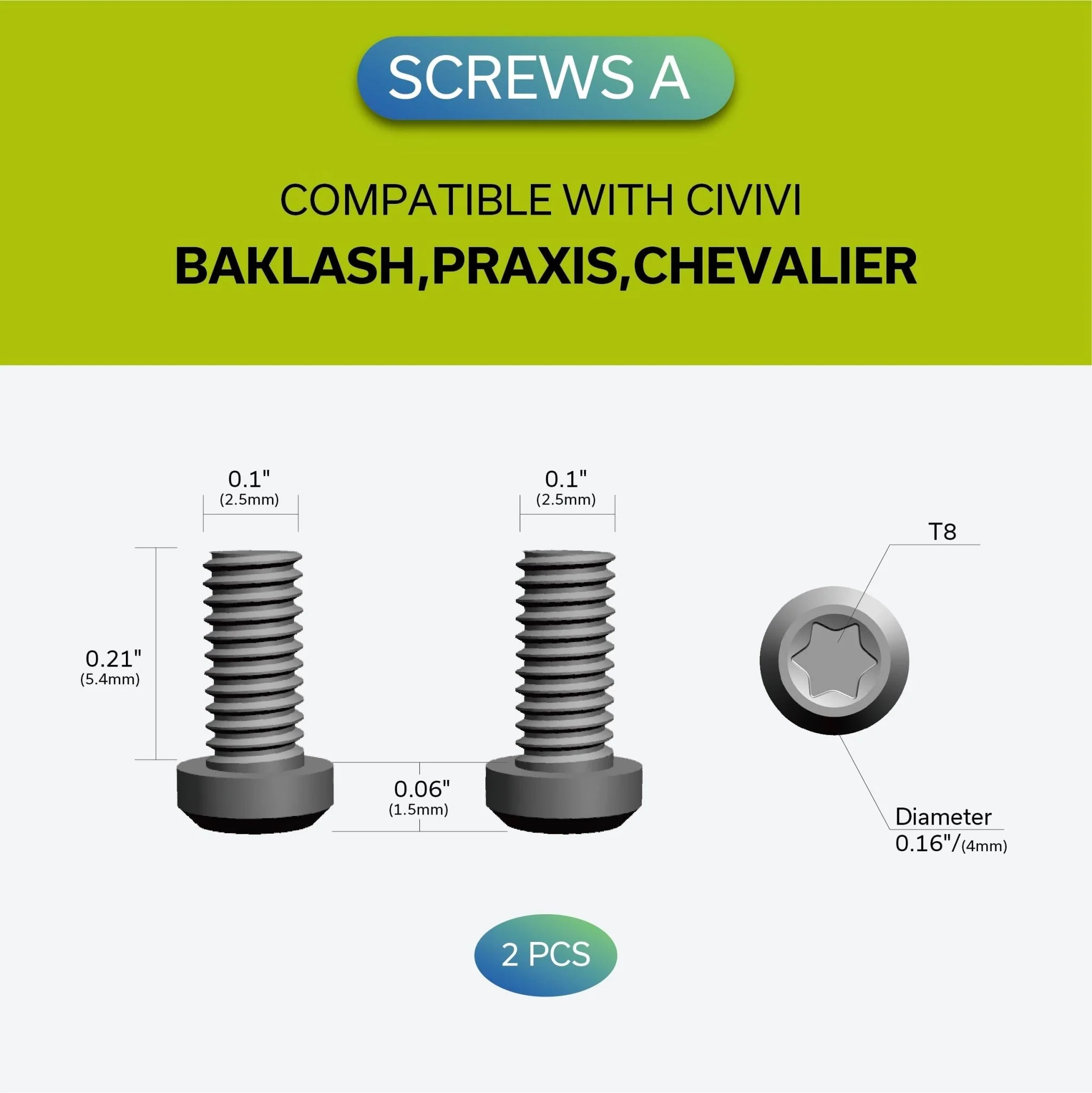 CIVIVI Titanium Pocket Clip with 6PCS Titanium screws T001C - Image 3