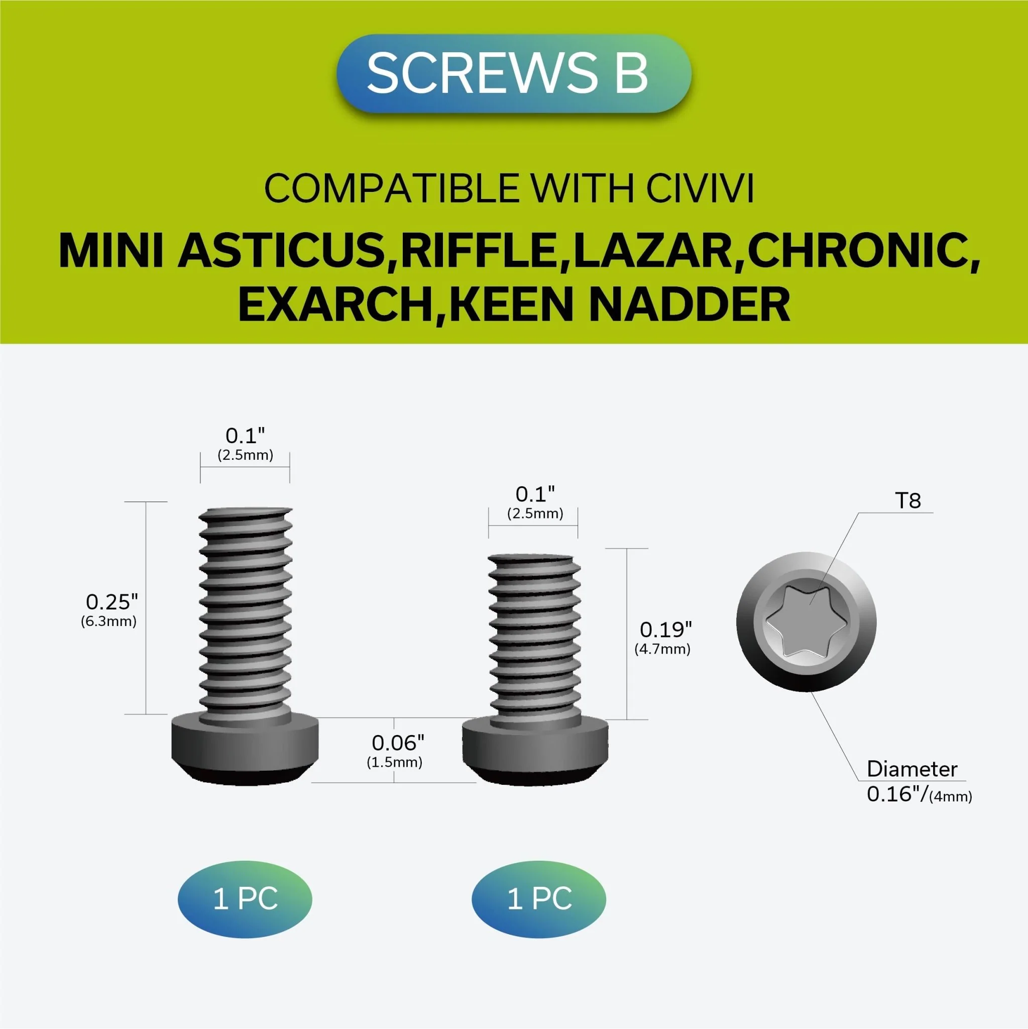 CIVIVI Titanium Pocket Clip with 6PCS Titanium screws T001D - Image 4
