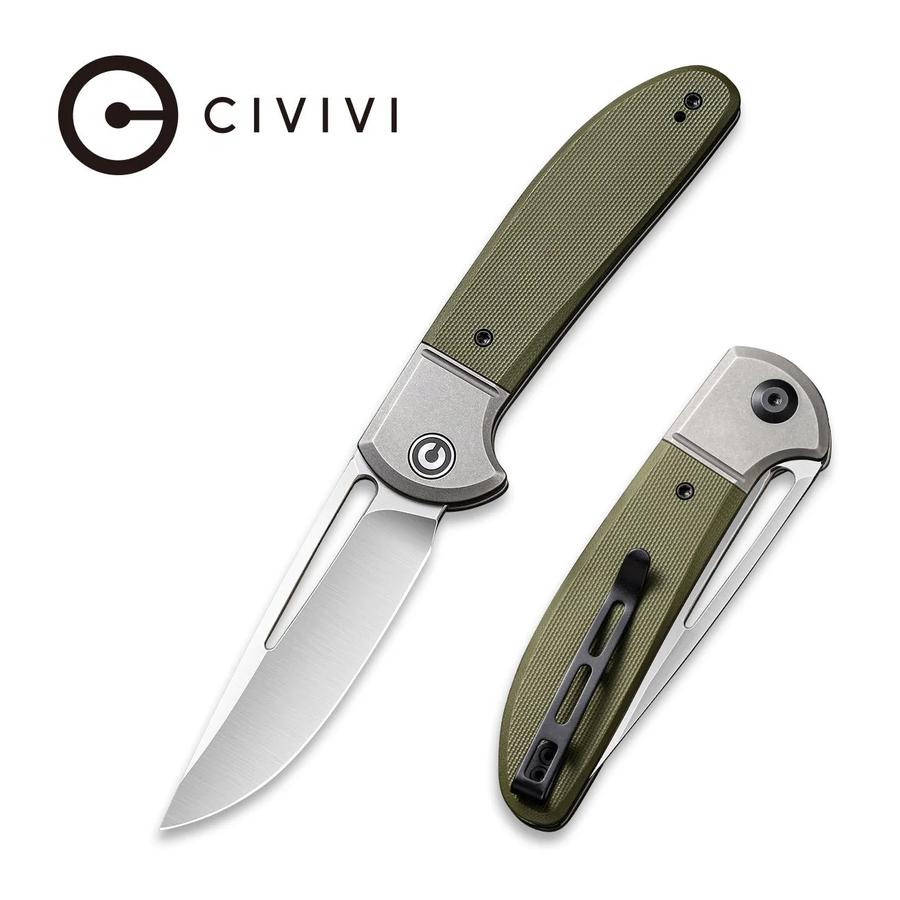 CIVIVI Trailblazer XL Slip Joint & Thumb Hole Knife G10 & Stainless Steel Handle (3.46" D2 Blade) C2101A