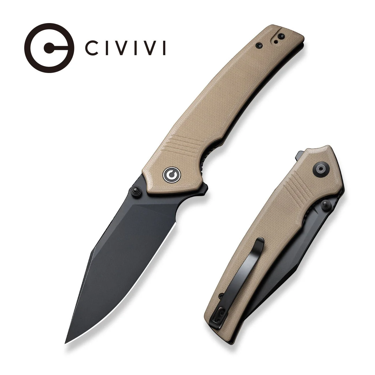CIVIVI Tranquil Flipper & Thumb Stud Knife G10 Handle (3.7" 14C28N Blade) C23027-3