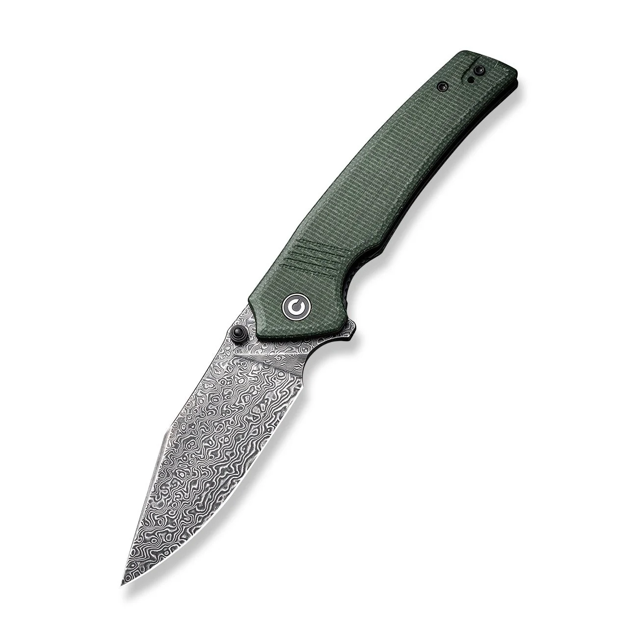 CIVIVI Tranquil Flipper & Thumb Stud Knife Micarta Handle (3.7" Damascus Blade) C23027-DS1 - Image 7
