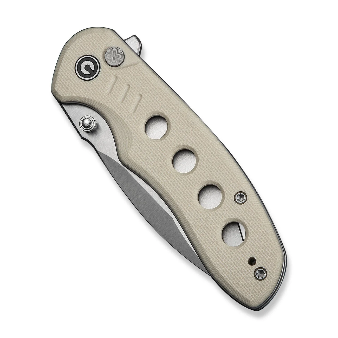 CIVIVI Triptych Flipper & Thumb Stud & Button Lock Knife G10 Handle (2.97" 14C28N Blade) C23085B-2 - Image 11