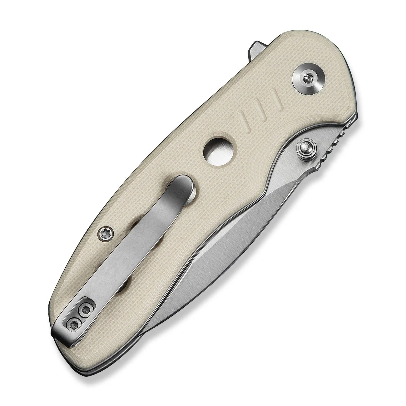 CIVIVI Triptych Flipper & Thumb Stud & Button Lock Knife G10 Handle (2.97" 14C28N Blade) C23085B-2 - Image 12