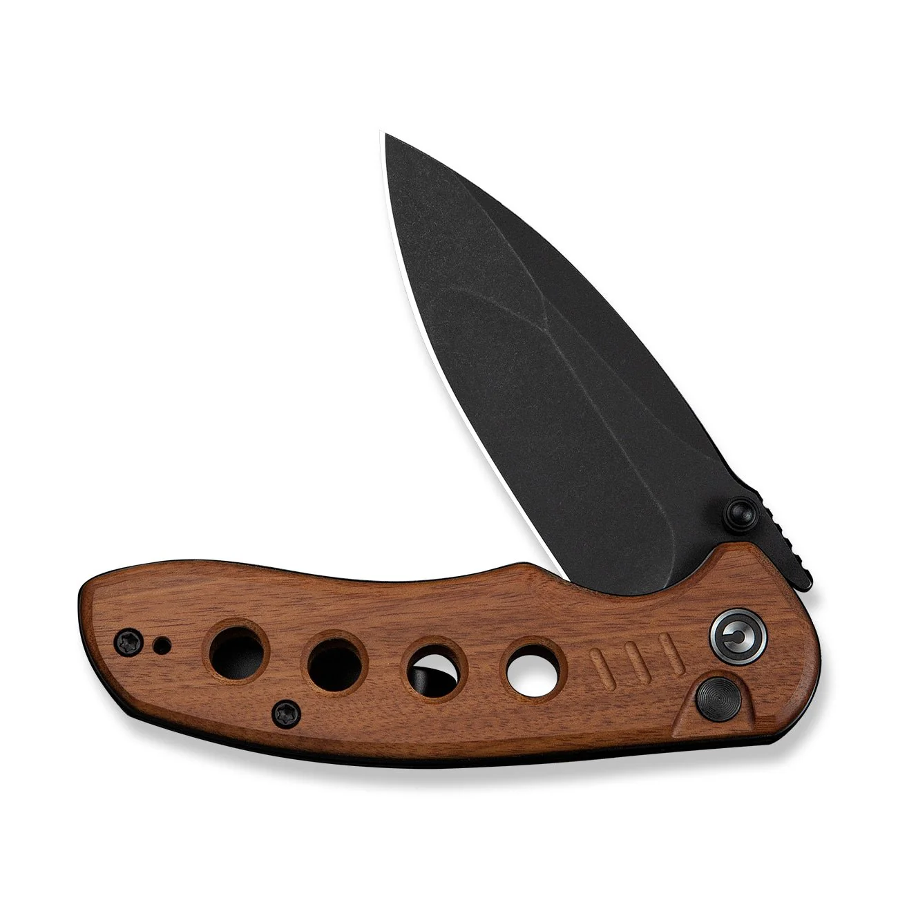 CIVIVI Triptych Flipper & Thumb Stud & Button Lock Knife Wood Handle (2.97" 14C28N Blade) C23085B-3 - Image 10