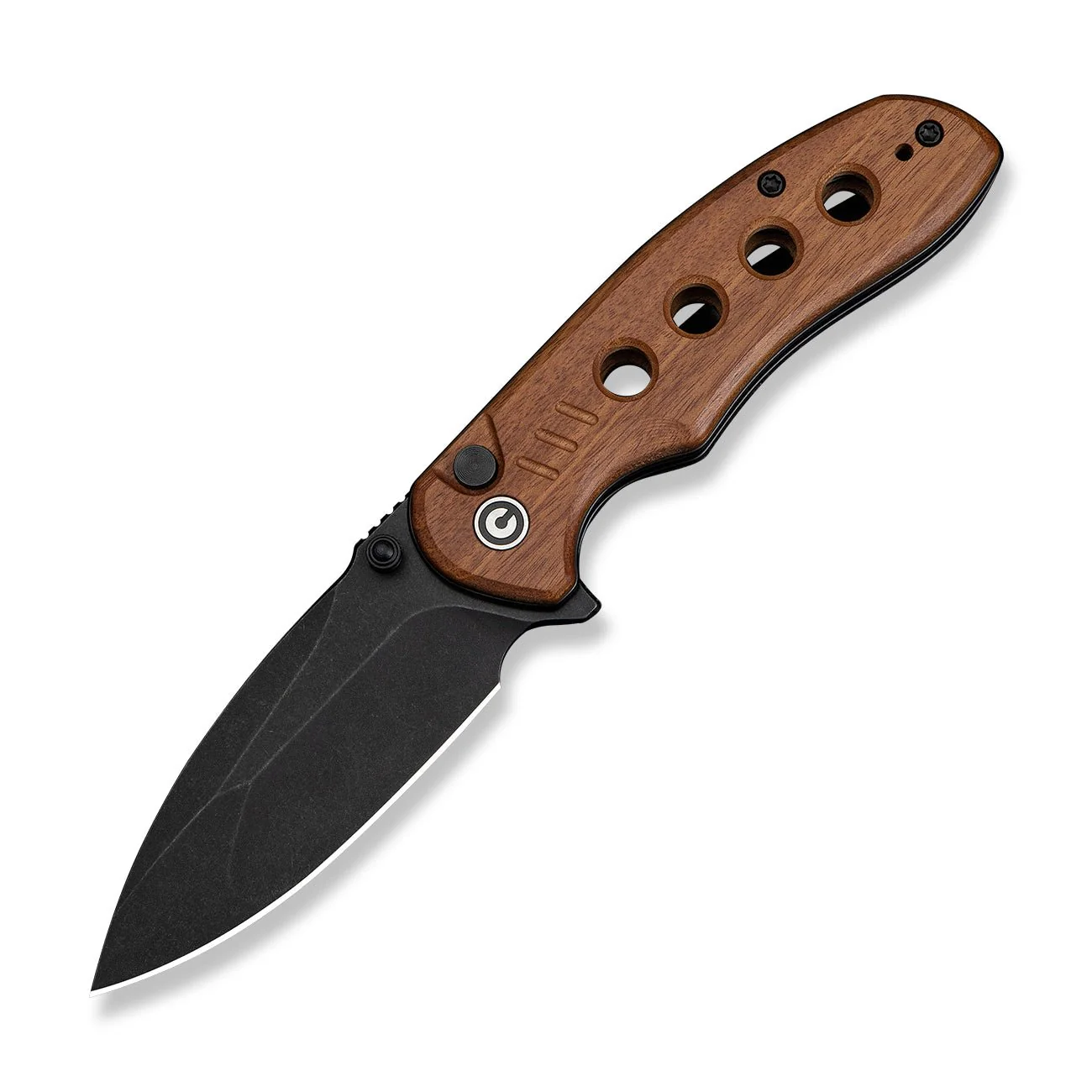 CIVIVI Triptych Flipper & Thumb Stud & Button Lock Knife Wood Handle (2.97" 14C28N Blade) C23085B-3 - Image 8