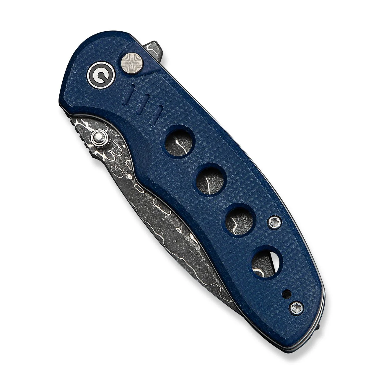 CIVIVI Triptych Flipper & Thumb Stud & Button Lock Knife Micarta Handle (2.97" Damascus Blade) C23085B-DS1 - Image 11